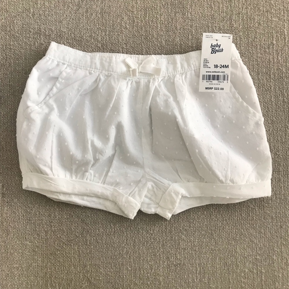NWT baby B’gosh white shorts